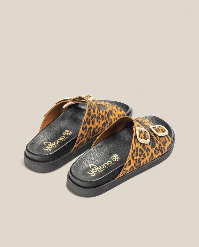 yokono Sandalia plana Morena 700 leopardo Última moda