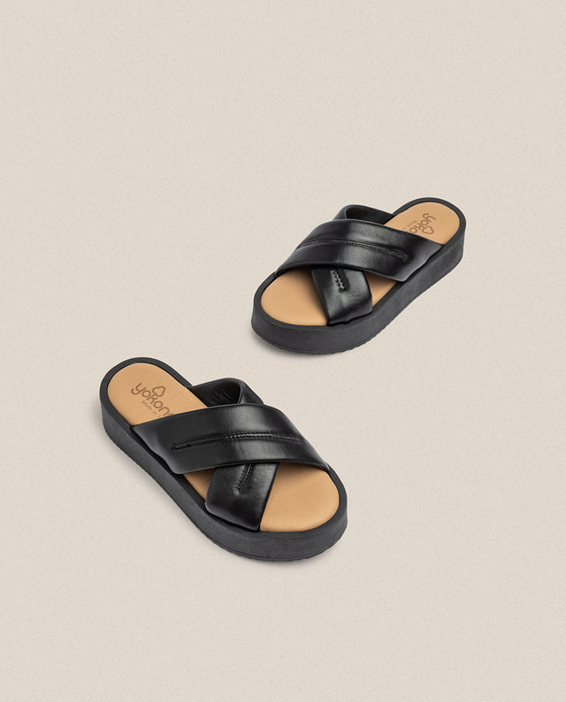 yokono Sandalia de plataforma CARMEN-004 negro Descuento por venta flash