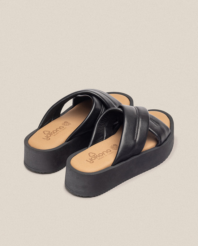 yokono Sandalia de plataforma CARMEN-004 negro Descuento por venta flash