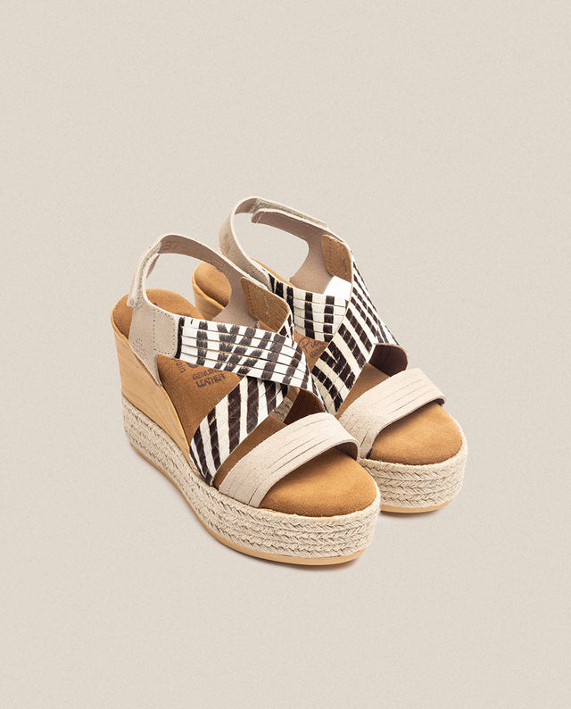 yokono Sandalia de cuña Mey 003 cebra En oferta