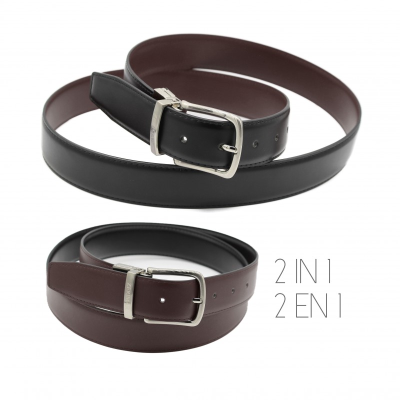 zerimar shoes Cinturon reversible de piel de 32 mm modelo DOUBLO Ofertas especiales