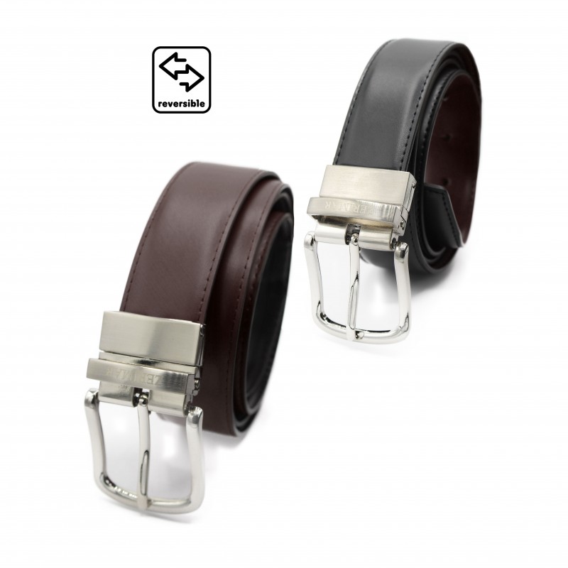 zerimar shoes Cinturon reversible de piel de 32 mm modelo DOUBLO Ofertas especiales
