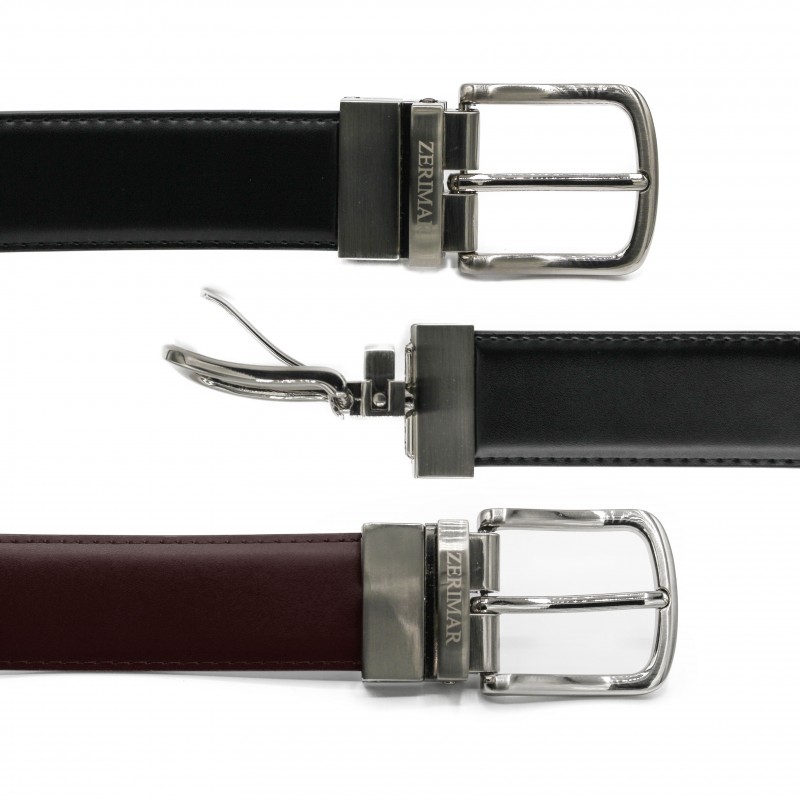 zerimar shoes Cinturon reversible de piel de 32 mm modelo DOUBLO Ofertas especiales