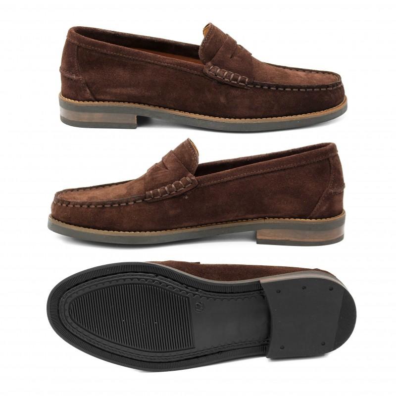 zerimar shoes Mocasines de piel de serraje modelo GLAMO Rebajas de fin de temporada