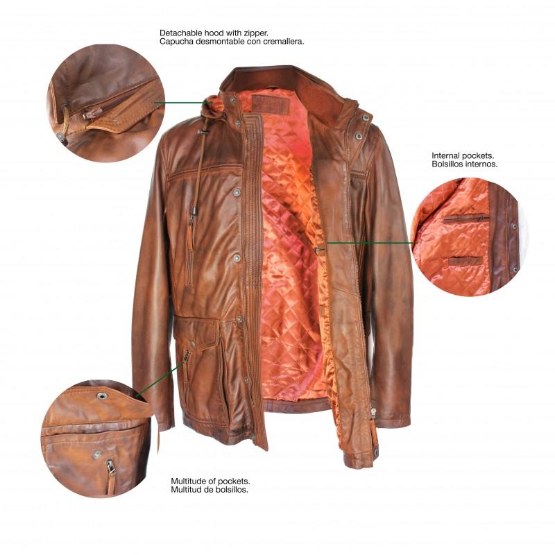 zerimar shoes Parka de piel con capucha removible MASERTO 2025
