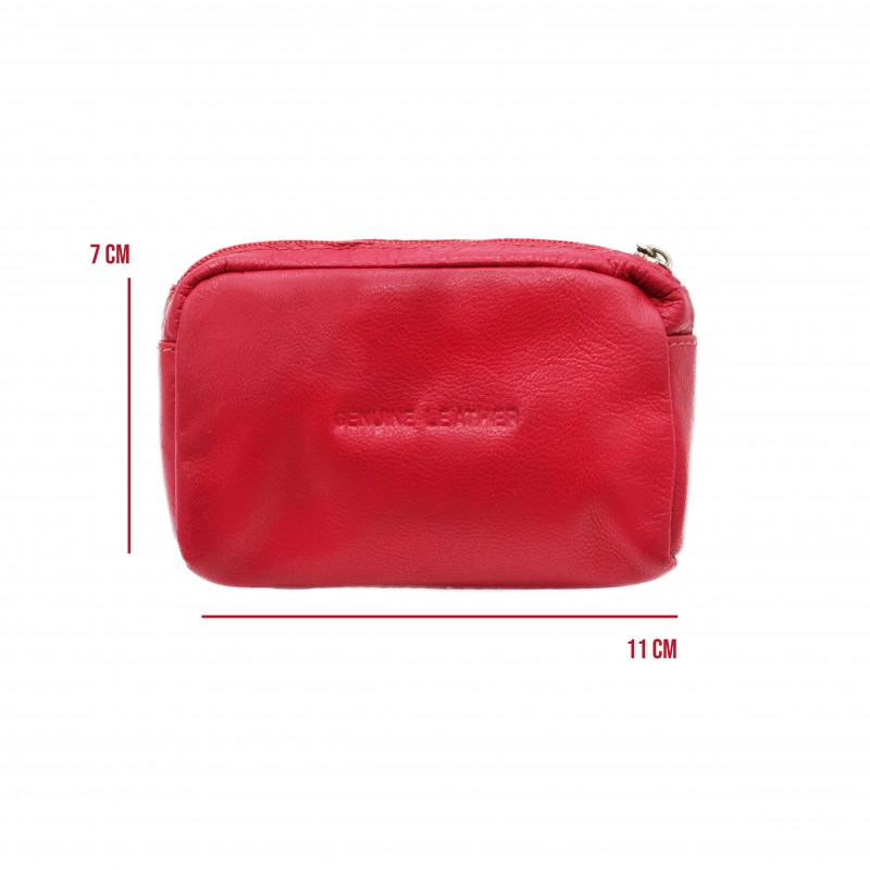 zerimar shoes Monedero de piel con llavero 7x11 cm CHERRY En línea