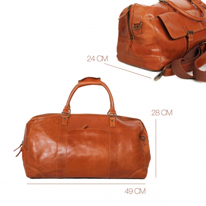 zerimar shoes Bolso de piel grande de viaje 28x49x24 cm DECOX Ofertas
