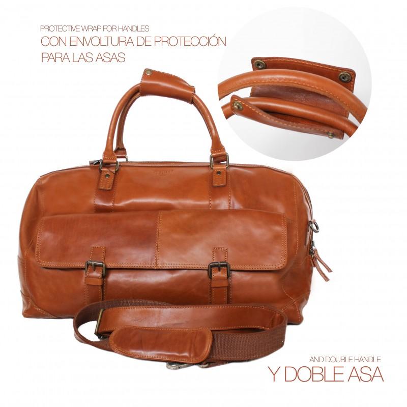 zerimar shoes Bolso de piel grande de viaje 28x49x24 cm DECOX Ofertas