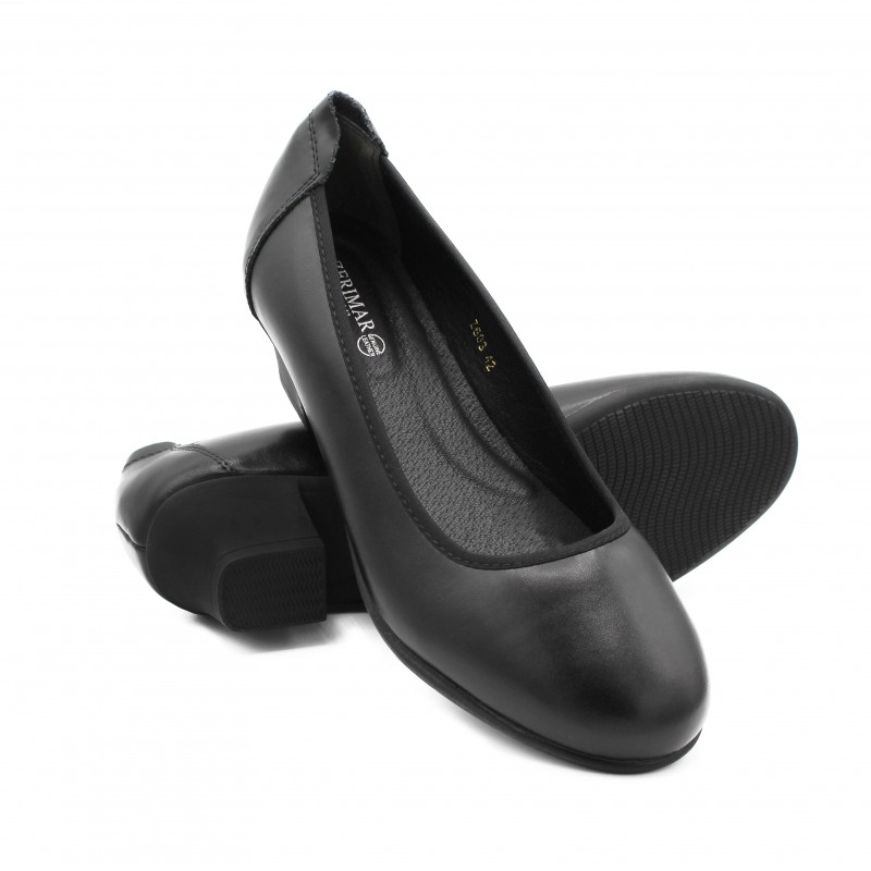 zerimar shoes Zapato de Piel Profesional para Oficina y Eventos - tacón 4 5 cm En oferta