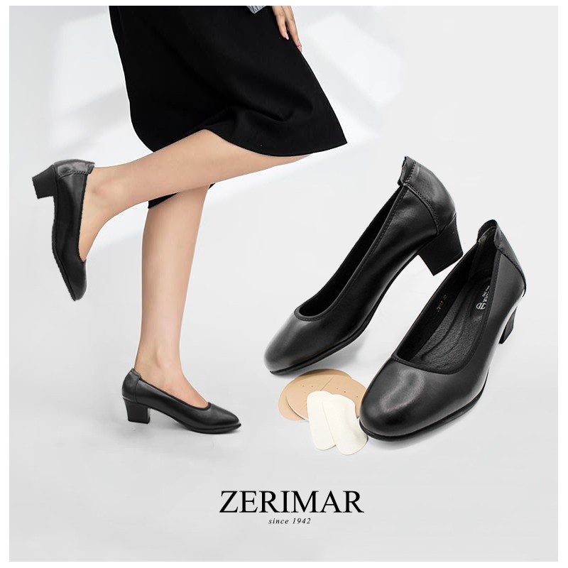 zerimar shoes Zapato de Piel Profesional para Oficina y Eventos - tacón 4 5 cm En oferta