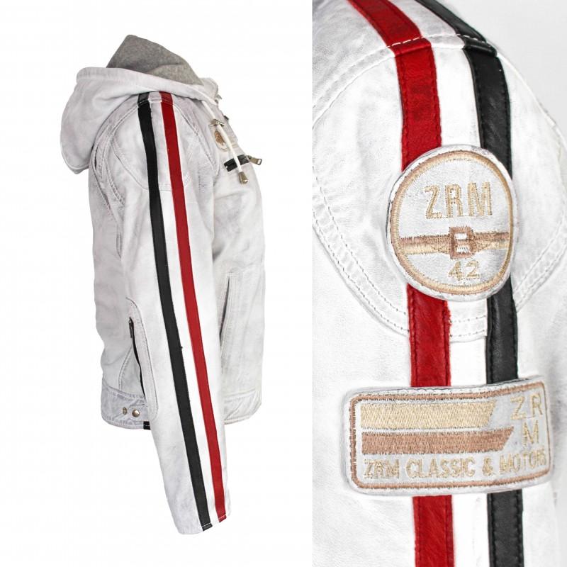 zerimar shoes Chaqueta de piel con parches y capucha desmontable BOLLWOM Ventas relámpago