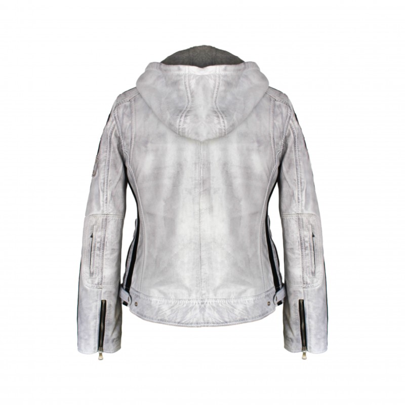 zerimar shoes Chaqueta de piel con parches y capucha desmontable BOLLWOM Ventas relámpago