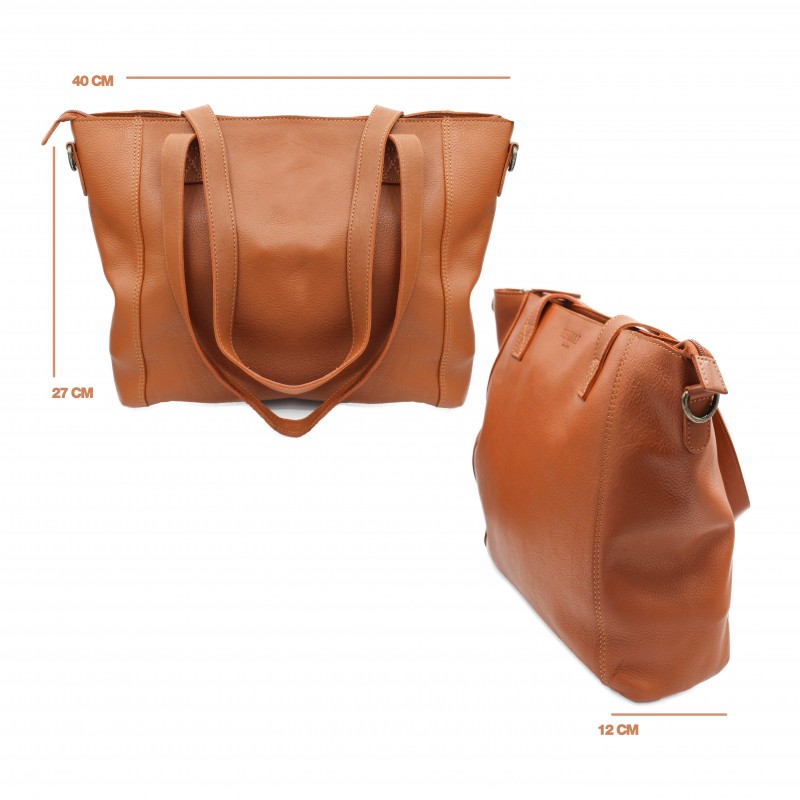 zerimar shoes Bolso de piel con cremallera y doble asa 27x40x12 cm YOURS Descuento