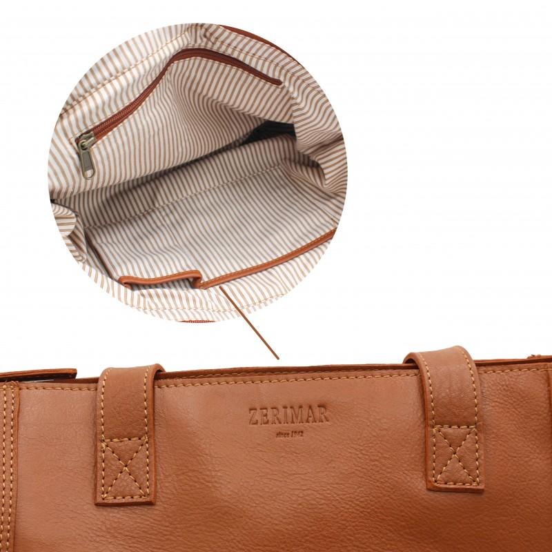 zerimar shoes Bolso de piel con cremallera y doble asa 27x40x12 cm YOURS Descuento