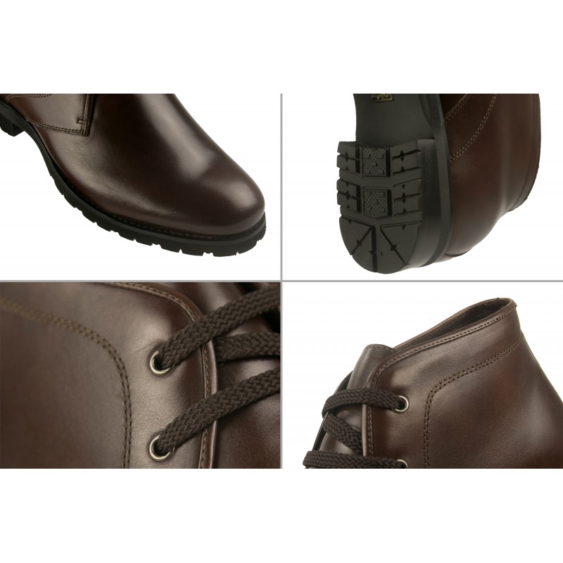 zerimar shoes Botas de piel con alzas interiores de 7 cm color marron Tienda de fábrica