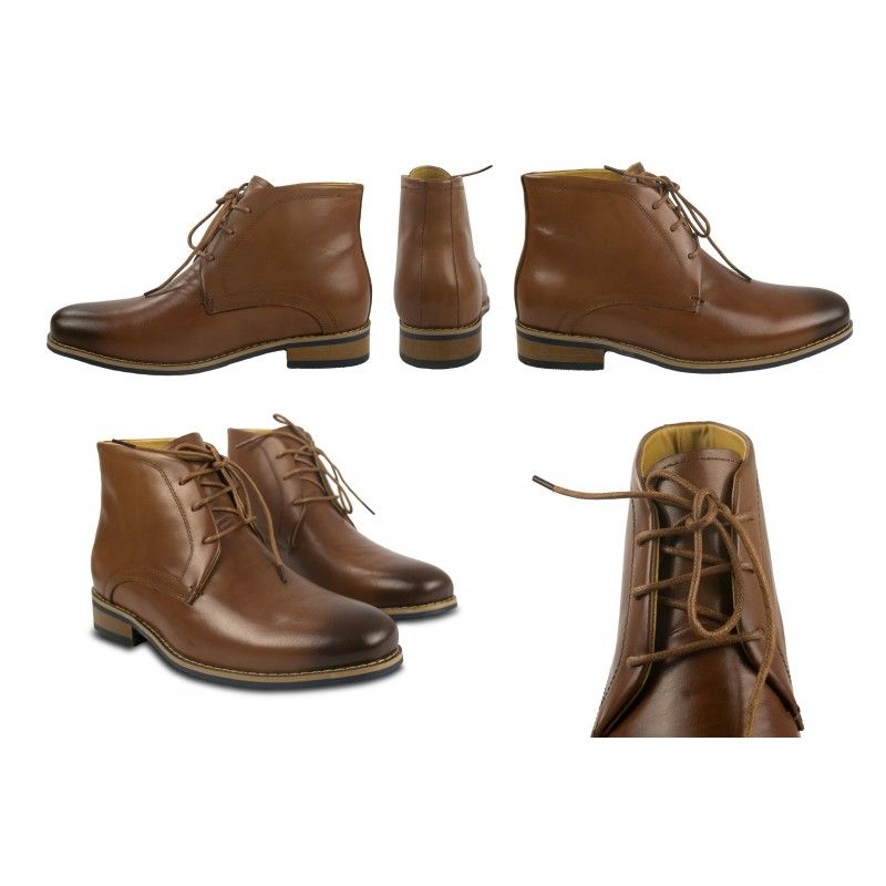 zerimar shoes Botas de vestir de piel con alzas que aumentan la altura 7 cm Última moda