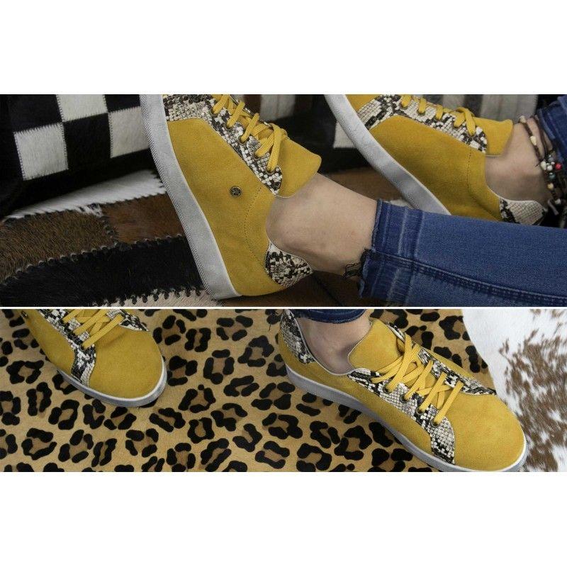zerimar shoes Sneakers de piel de colores con estampado de python Rebajas