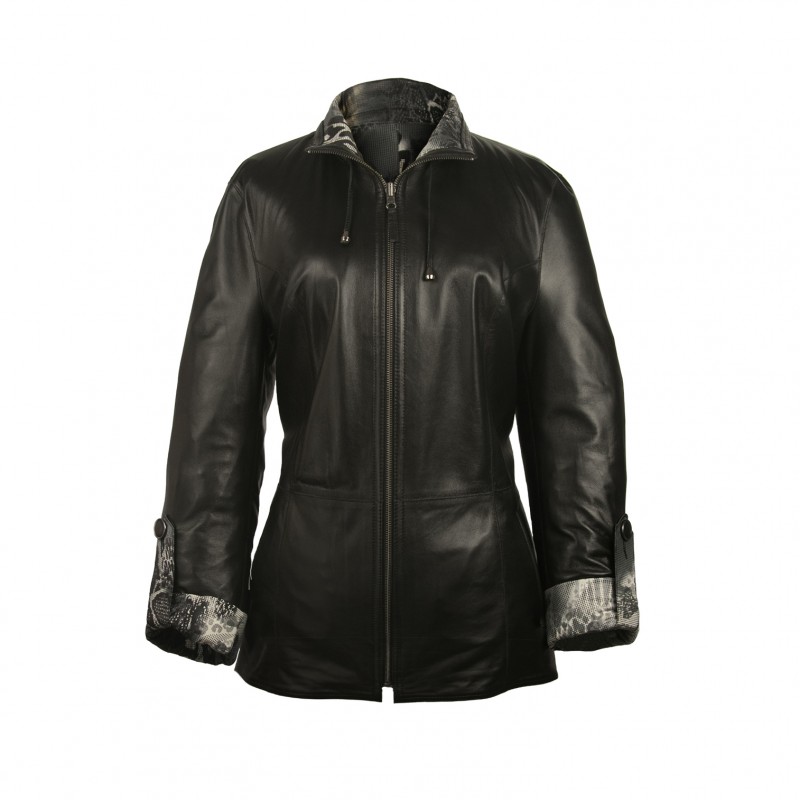 zerimar shoes Chaqueta reversible de cuero con cierre de cremallera EBRU