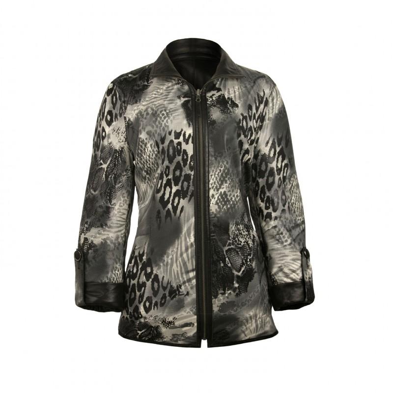 zerimar shoes Chaqueta reversible de cuero con cierre de cremallera EBRU Rebajas de fábrica