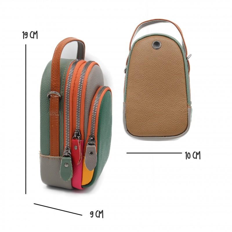 zerimar shoes Bolso bandolera de piel multibolsillos 19x10x9 cm Mejor oferta