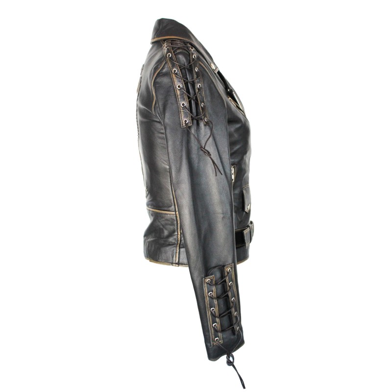 zerimar shoes Chaqueta motera de piel modelo AQUILE Grandes ahorros