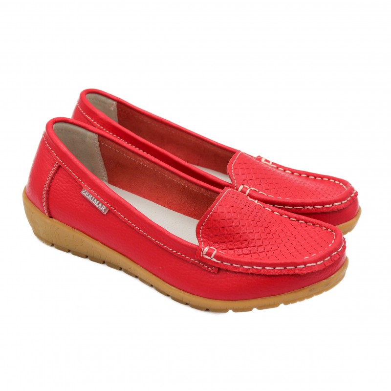 zerimar shoes Mocasines de piel con detalle grabado rombos Rebajas de fin de temporada