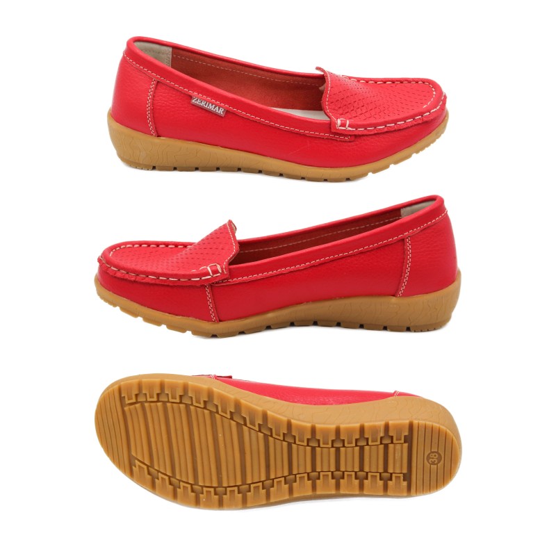 zerimar shoes Mocasines de piel con detalle grabado rombos Rebajas de fin de temporada