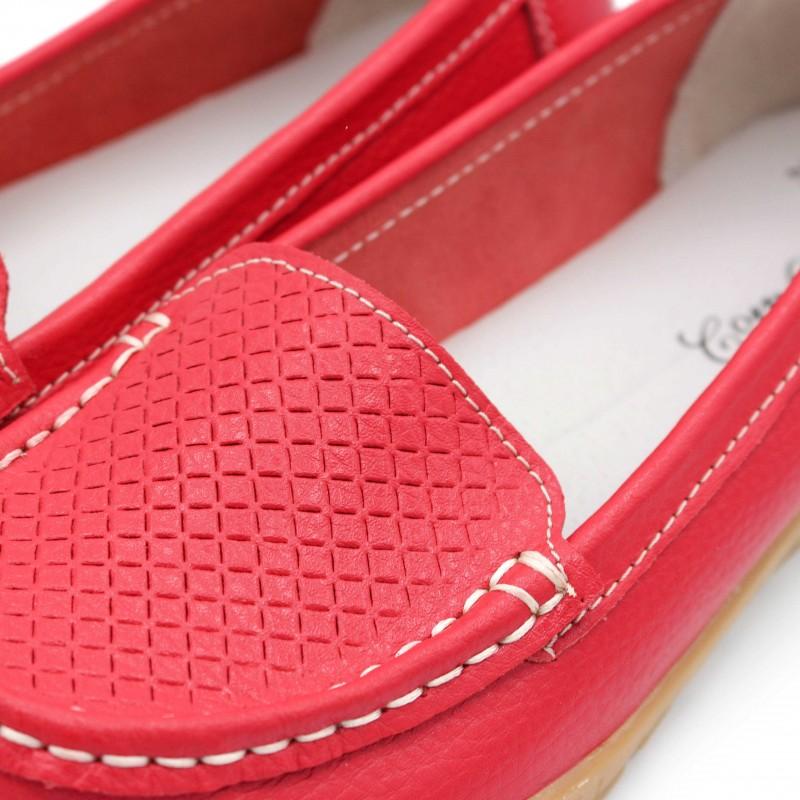 zerimar shoes Mocasines de piel con detalle grabado rombos Rebajas de fin de temporada
