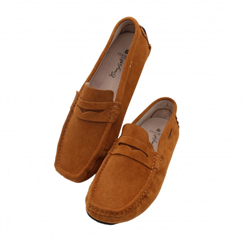 zerimar shoes Mocasines de ante natural con antifaz modelo BONNY 2025