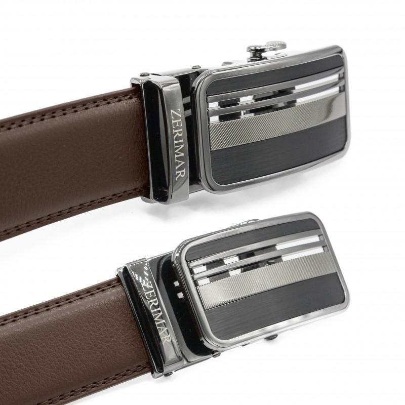 zerimar shoes Cinturón de piel con hebilla automatica modelo TRENO Rebajas baratas