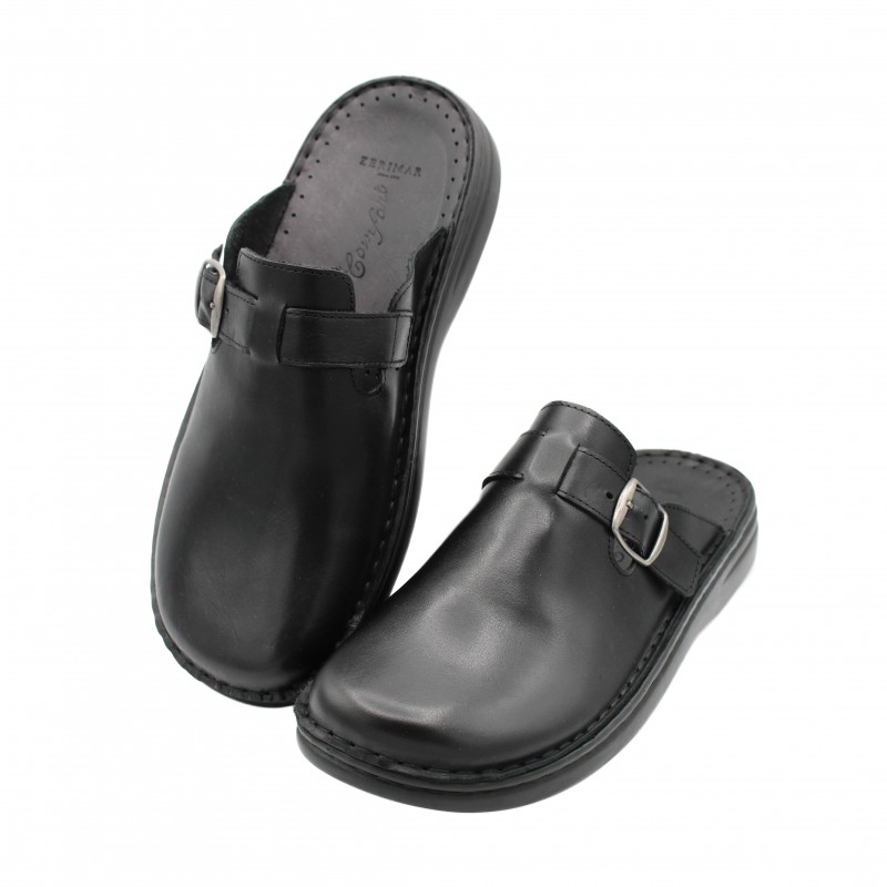 zerimar shoes Zuecos de piel con hebilla modelo BOSTON Los más vendidos
