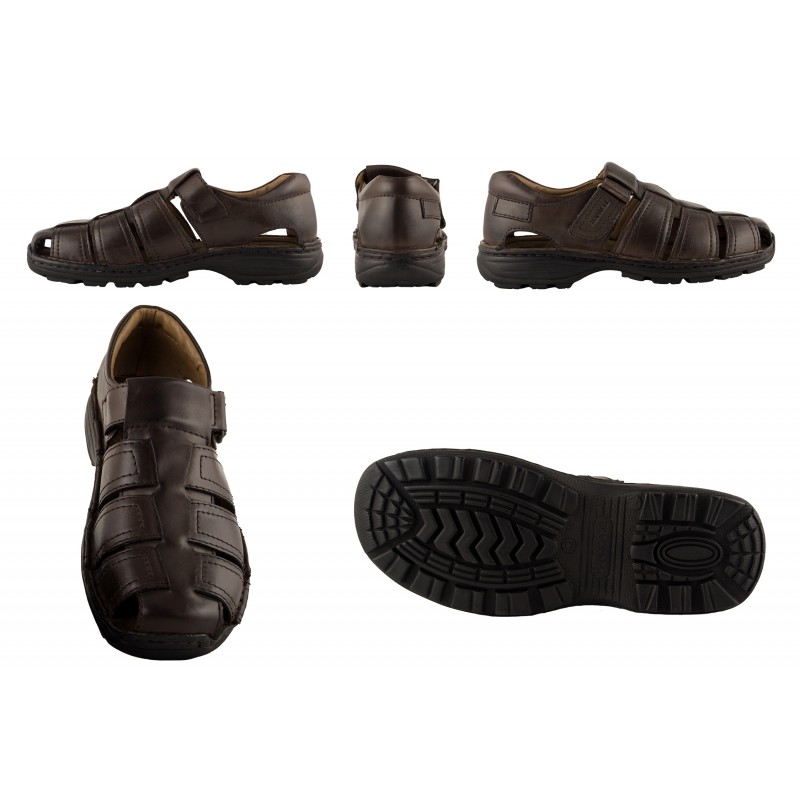 zerimar shoes Sandalia de piel cerrada con velcro modelo KUNO Descuento