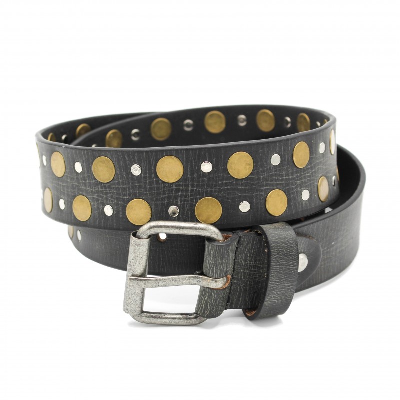 zerimar shoes Cinturón de piel con tachuelas 39 mm Descuentos del mes