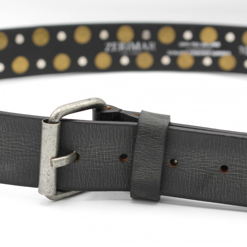 zerimar shoes Cinturón de piel con tachuelas 39 mm Descuentos del mes