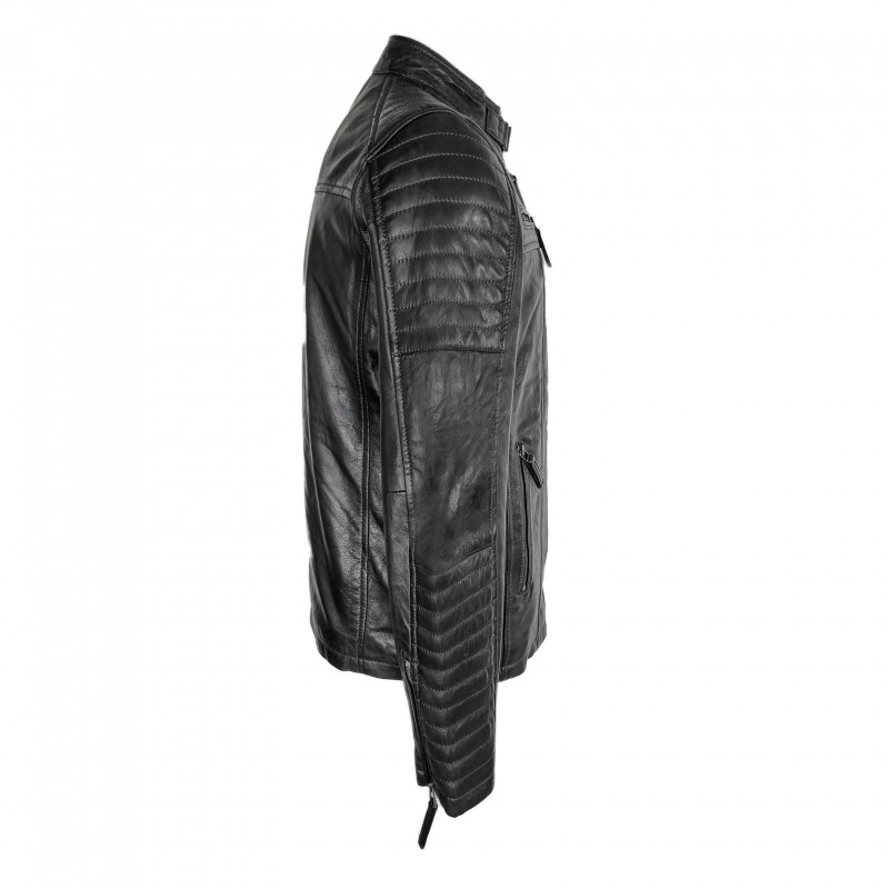 zerimar shoes Chaqueta de piel con detalle relieve modelo NAVAR Descuento por venta flash