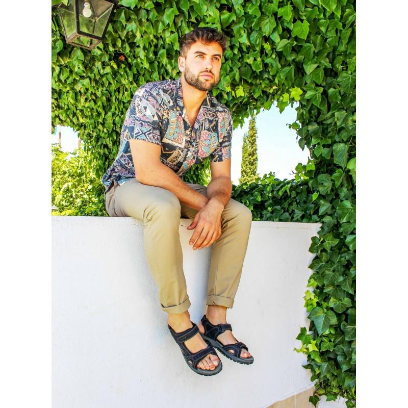 zerimar shoes Sandalias de piel STONE con cierre de velcro 2025