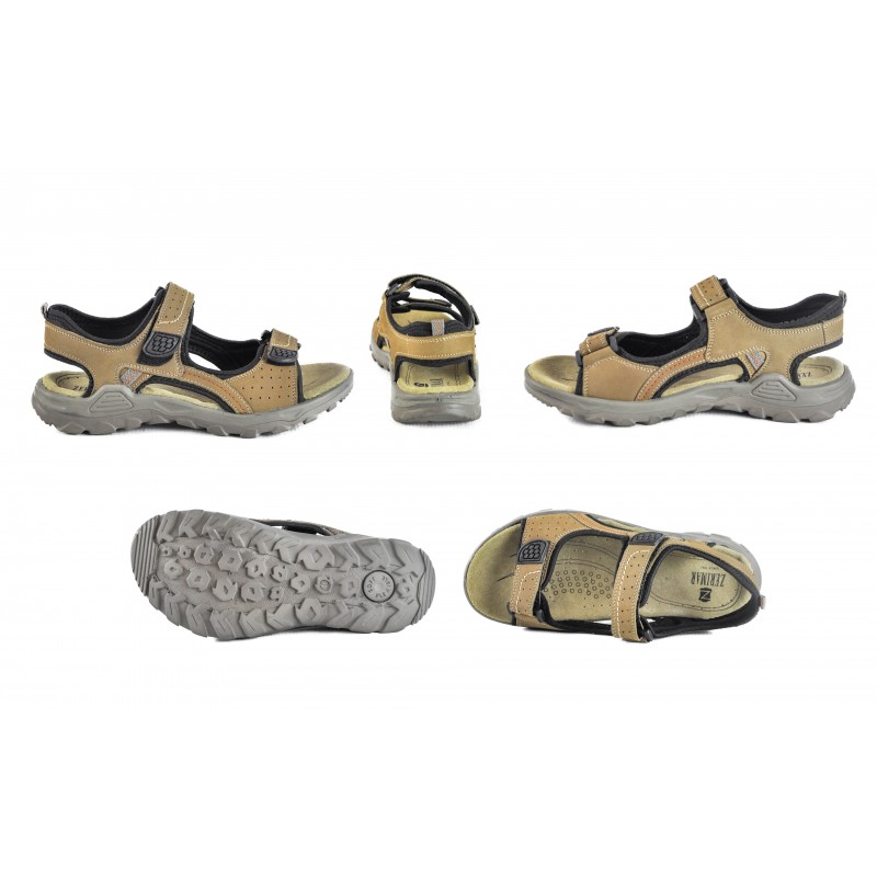 zerimar shoes Sandalias de piel MOUNTAIN con cierre de velcro En línea