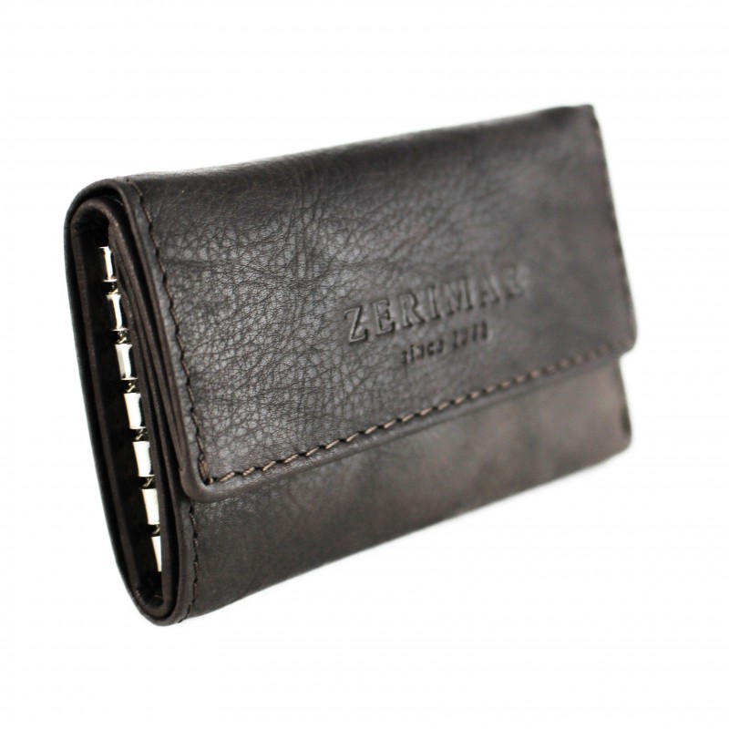 zerimar shoes Porta llaves de piel con bolsillo de cremallera 10x7 cm Descuento por venta flash
