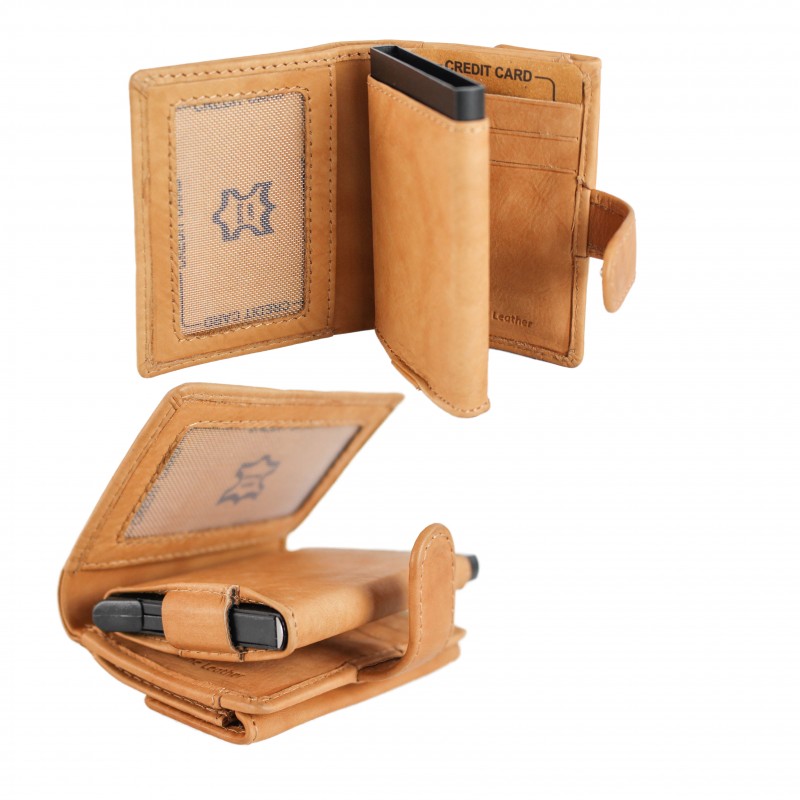 zerimar shoes Cartera de piel con protección RFID para tarjetas 10x8x3 cm Ofertas de temporada