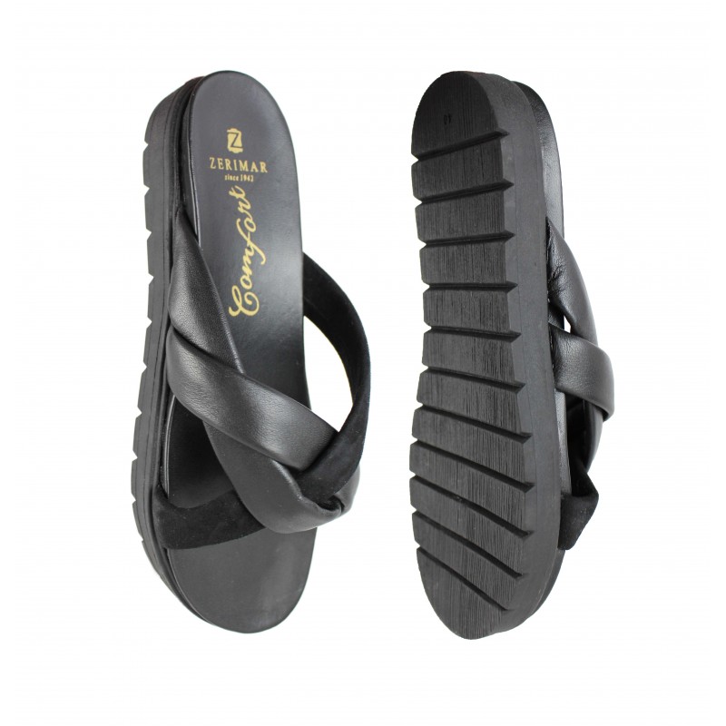 zerimar shoes Sandalias planas de piel combi modelo TRIADA Devoluciones gratuitas