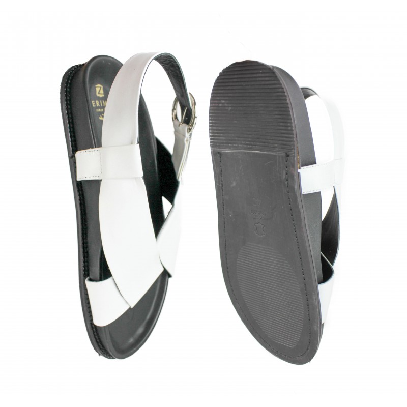 zerimar shoes Sandalias planas de piel con hebilla modelo CRUZ En línea