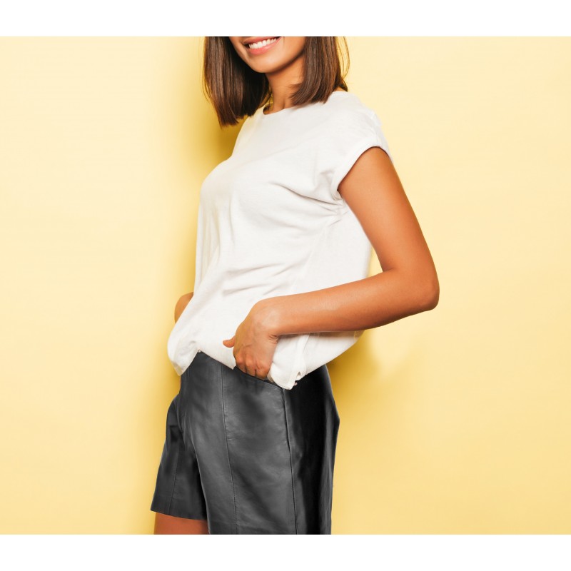 zerimar shoes Pantalones cortos de cuero - shorts con doble cierre Gran oferta