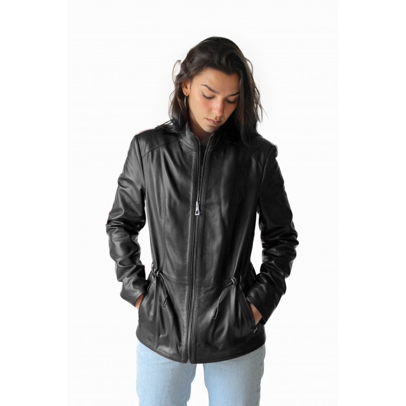 zerimar shoes Chaqueta de piel con cremallera modelo KINLEY Tienda
