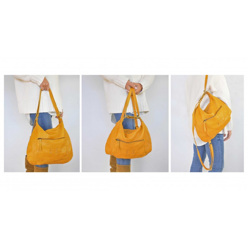 zerimar shoes Bolso-mochila de piel con multicremallera CAITLYN 40x35x10 cm Mejor oferta