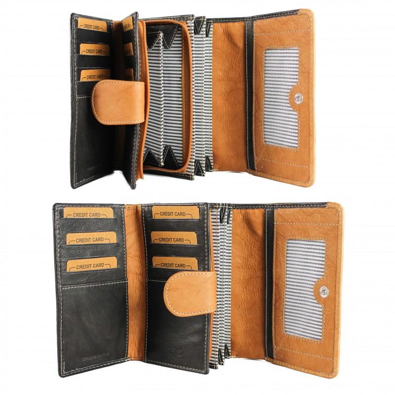 zerimar shoes Cartera de piel multiespacio triangulos 15 5x11 cm Envío gratis