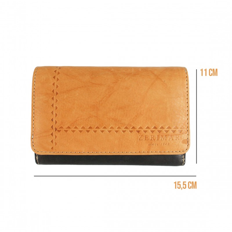 zerimar shoes Cartera de piel multiespacio triangulos 15 5x11 cm Envío gratis