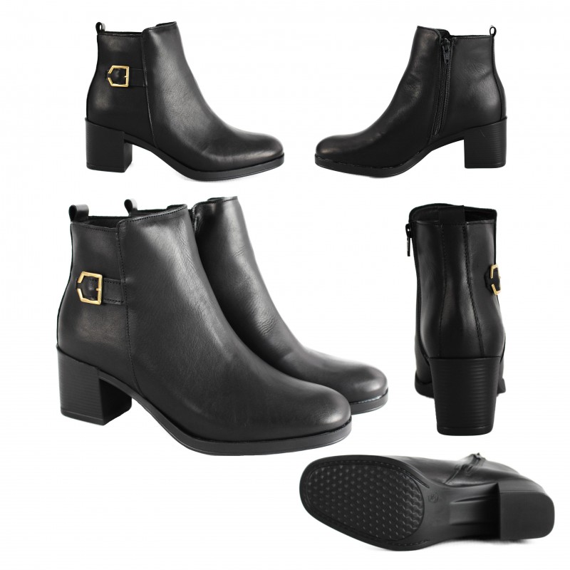 zerimar shoes Botines de piel con tacon y cremallera modelo HIGHES Solo queda un día