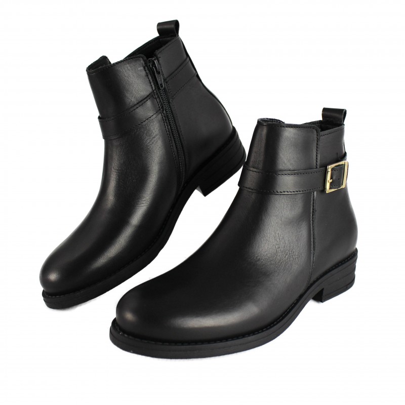 zerimar shoes Botines de piel con hebilla y cremallera modelo TENGA Grandes descuentos