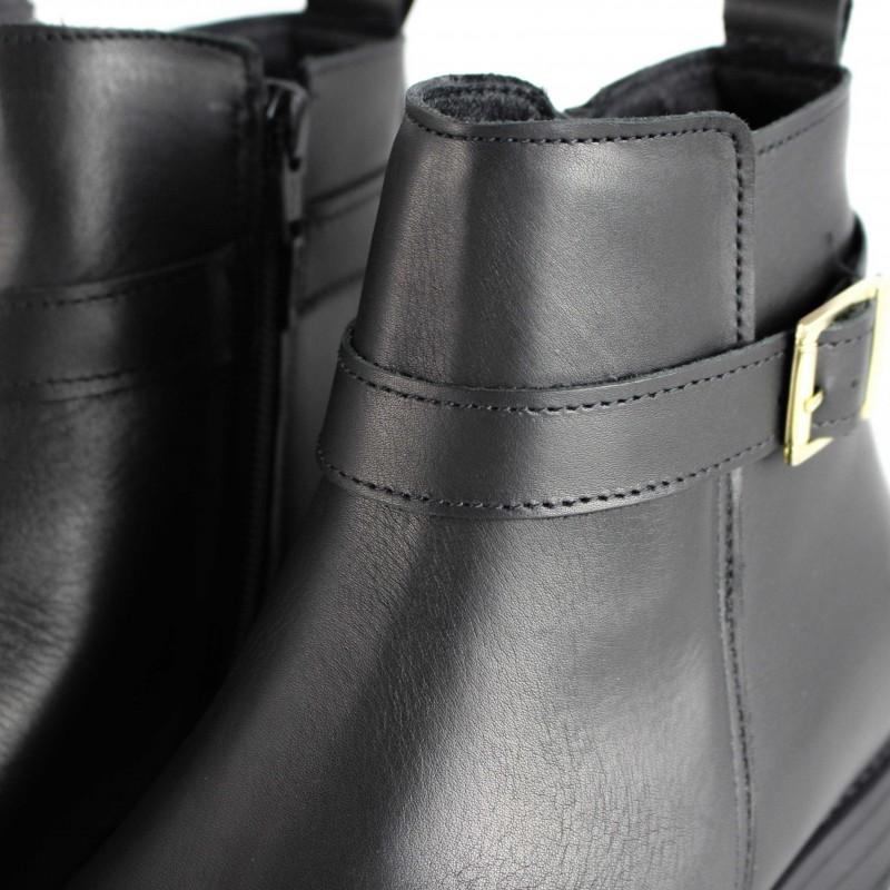 zerimar shoes Botines de piel con hebilla y cremallera modelo TENGA Grandes descuentos
