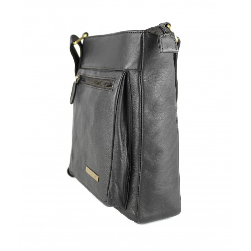 zerimar shoes Bandolera de piel estilo vintage 26x23x7 cm GORO Oferta exclusiva